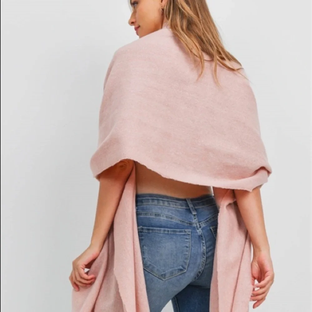 J. ELISE BOUTIQUE NEW TRENDY SOFT BLUSH BRUSHED BLANKET SCARF POLYESTER